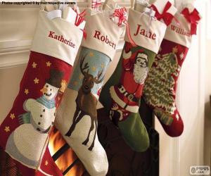 Puzzle Χριστούγεννα κάλτσες με διακόσμηση
